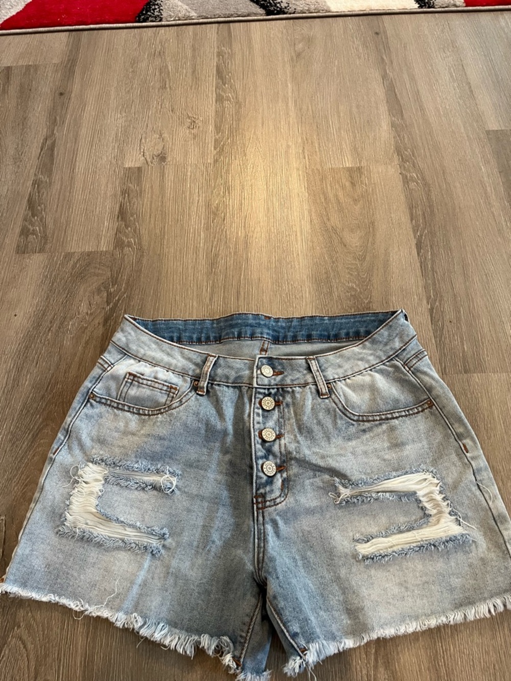 Light Wash Distressed Women’s Denim Shorts